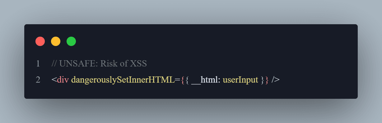 Risk xss code snaphot